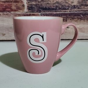 Pink S Monogrammed Ceramic Coffee Tea Mug Cup